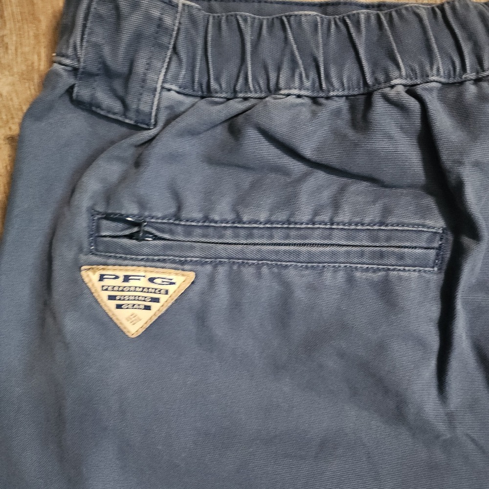 Columbia PFG Cargo Shorts Mens XL Blue 7.5 Inseam Cotton Fishing Shorts - Picture 8 of 8
